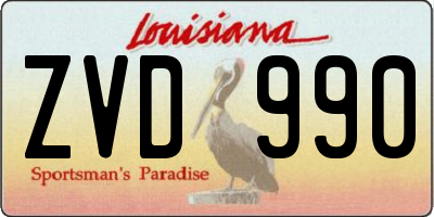 LA license plate ZVD990