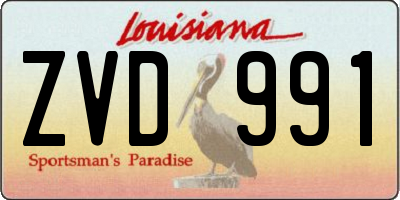 LA license plate ZVD991