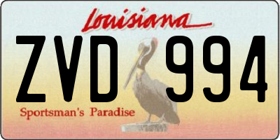 LA license plate ZVD994