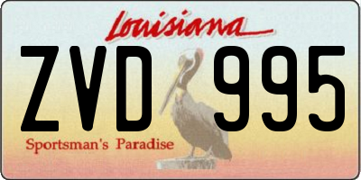 LA license plate ZVD995