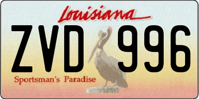 LA license plate ZVD996