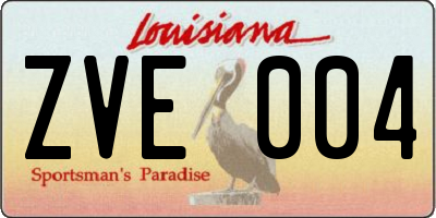 LA license plate ZVE004