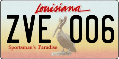 LA license plate ZVE006