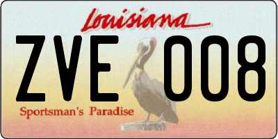 LA license plate ZVE008