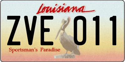 LA license plate ZVE011