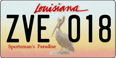 LA license plate ZVE018