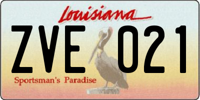 LA license plate ZVE021