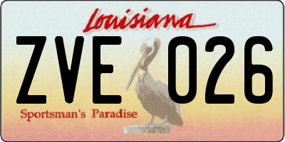 LA license plate ZVE026