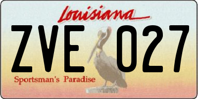 LA license plate ZVE027