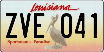 LA license plate ZVE041