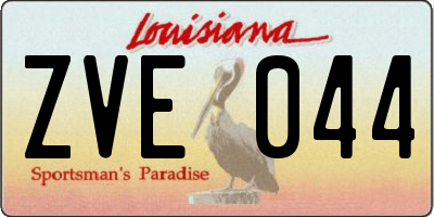 LA license plate ZVE044