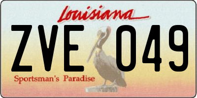 LA license plate ZVE049