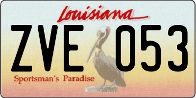 LA license plate ZVE053