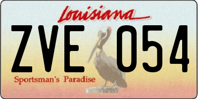 LA license plate ZVE054