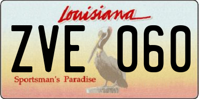 LA license plate ZVE060