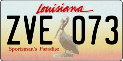 LA license plate ZVE073