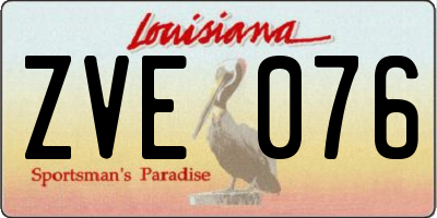 LA license plate ZVE076