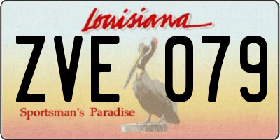 LA license plate ZVE079