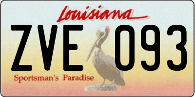 LA license plate ZVE093