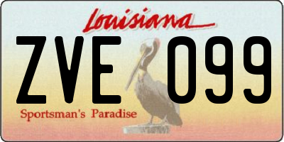 LA license plate ZVE099