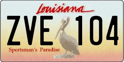 LA license plate ZVE104