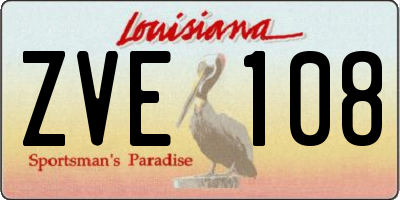 LA license plate ZVE108