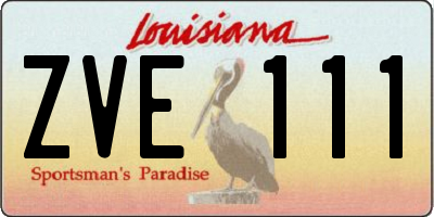 LA license plate ZVE111