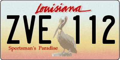 LA license plate ZVE112