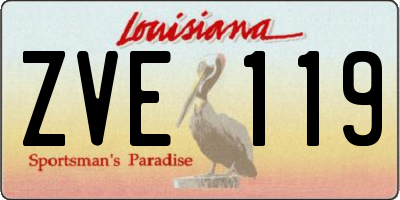 LA license plate ZVE119