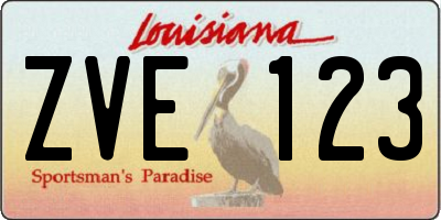 LA license plate ZVE123