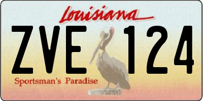 LA license plate ZVE124