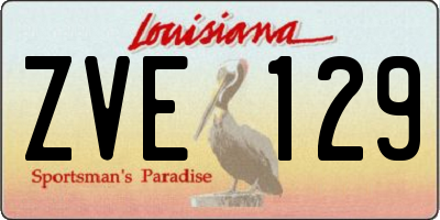 LA license plate ZVE129