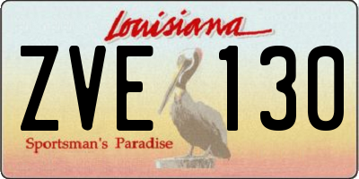 LA license plate ZVE130