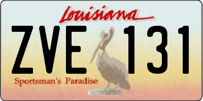 LA license plate ZVE131