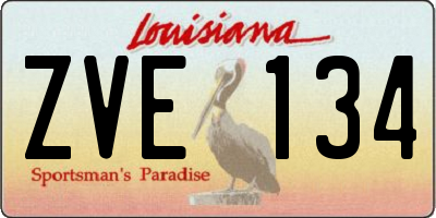 LA license plate ZVE134