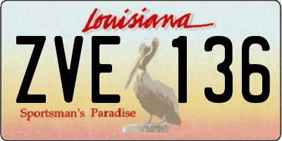LA license plate ZVE136