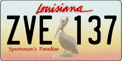 LA license plate ZVE137