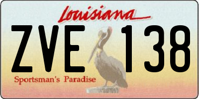 LA license plate ZVE138