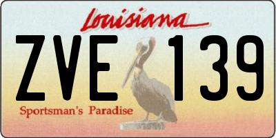 LA license plate ZVE139