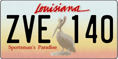 LA license plate ZVE140