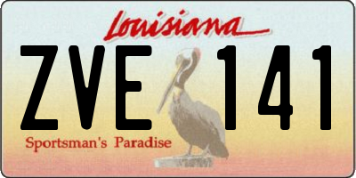 LA license plate ZVE141