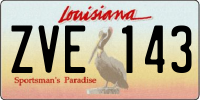 LA license plate ZVE143