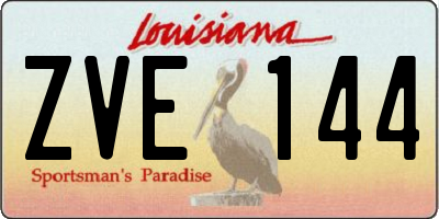 LA license plate ZVE144
