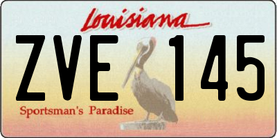 LA license plate ZVE145