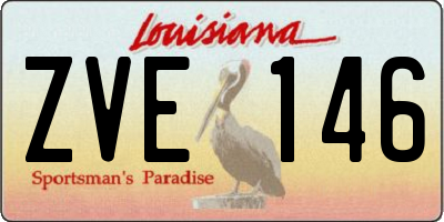 LA license plate ZVE146