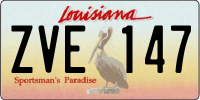 LA license plate ZVE147