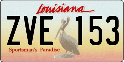 LA license plate ZVE153