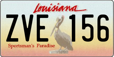 LA license plate ZVE156