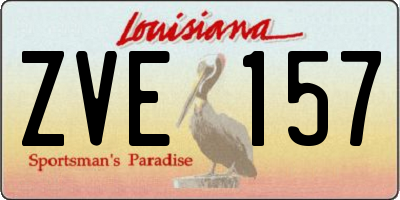 LA license plate ZVE157