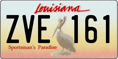 LA license plate ZVE161